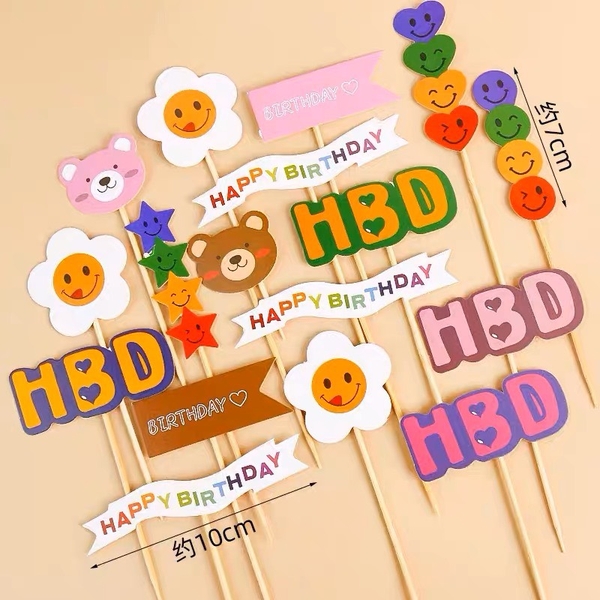 COMBO 2  Set giấy nhiều chi tiết (hoa-gấu-chữ HPBD).