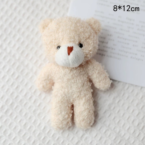 Gấu bông size 12cm (không gồm khăn và mũ) -MÀU KEM.