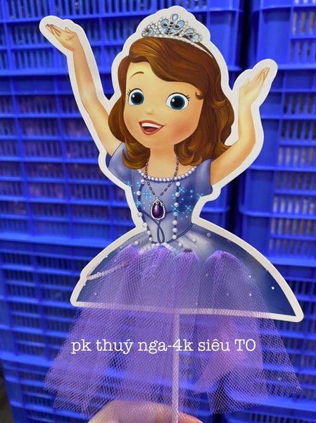 CAM-10 Thẻ cắm công chúa váy tím  (XẢ KHO).