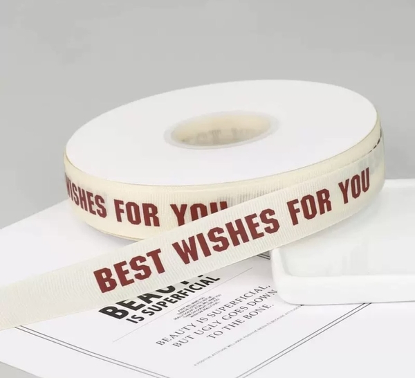 Ruybang thái trắng -Best wishes for you MÀU ĐỎ (2cm x 35m).