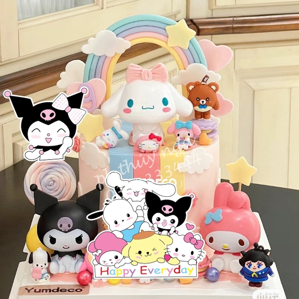 Combo 2 set giấy-mix kuromi, melody, chó pacha, chó  Cinnamoroll.