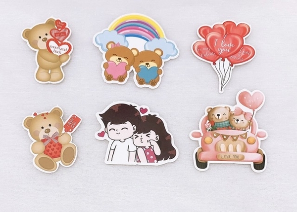 Combo 2 set giấy đôi tình yêu và gấu.