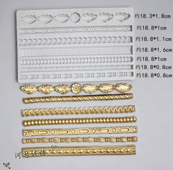 Khuôn silicon-7 hình dáng đường viền bánh.