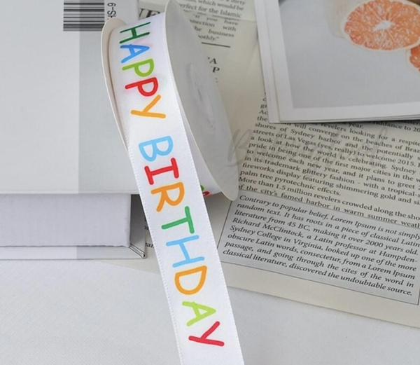 Ruybang hoạt hình 2cm x 25m- chữ HPBD sắc màu.