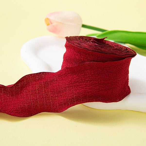 Ruybang vải sóng 4cm x 10m -ĐỎ ĐÔ (không lõi).
