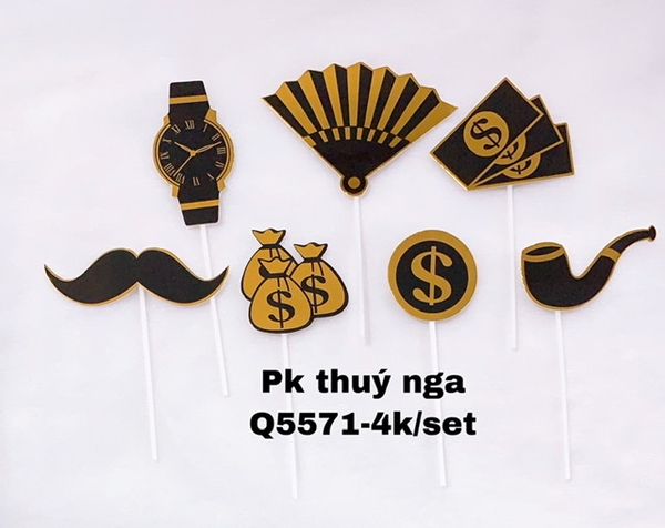 CAM-Set đồng hồ túi tiền chữ S-đen HD.