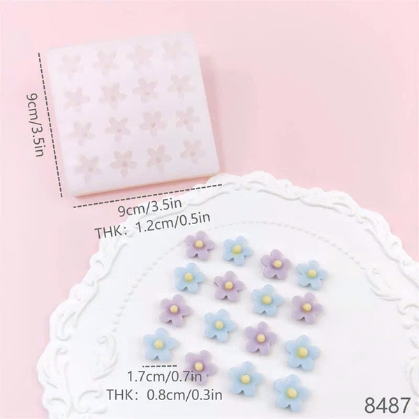 Khuôn silicon - 12 hoa 5 cánh size NHỎ.