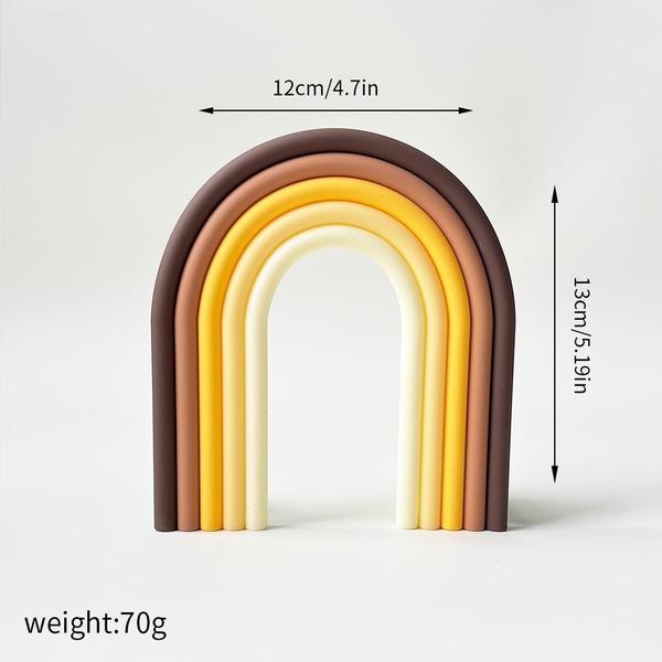 Cầu vồng silicon -  tone vàng nhạt + nâu đậm9906.