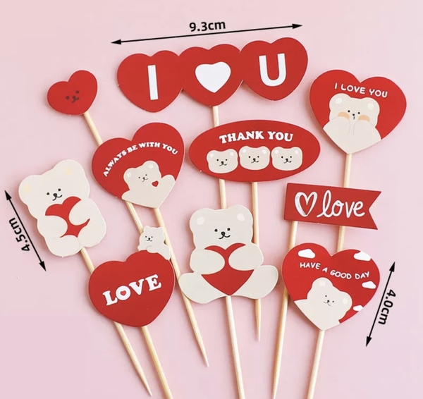 Combo 2 set giấy  gấu-trái tim-love.