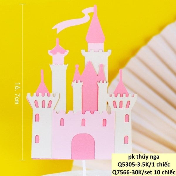 Set 10 - Lâu đài giấy trắng hồng (mới.