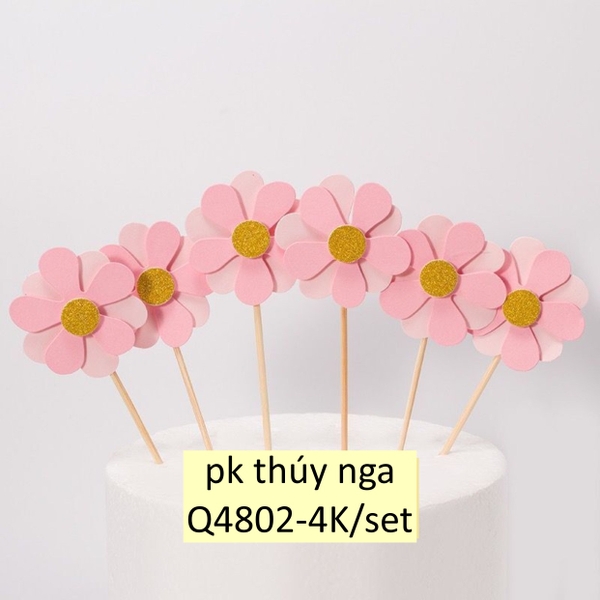 CAM-Set 6 hoa giấy - hồng