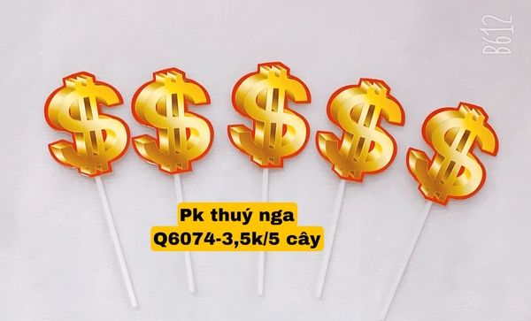 Set giấy 5 chữ S vàng đỏ 3D.