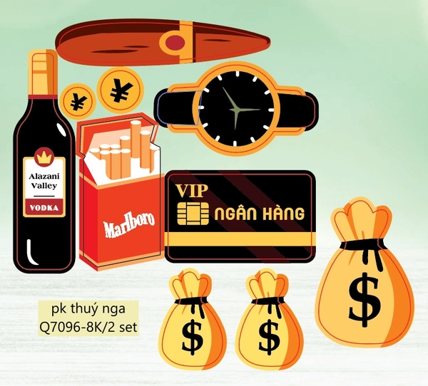 Combo 2 set giấy túi tiền-thuốc lá-đồng hồ-thẻ ngân hàng.