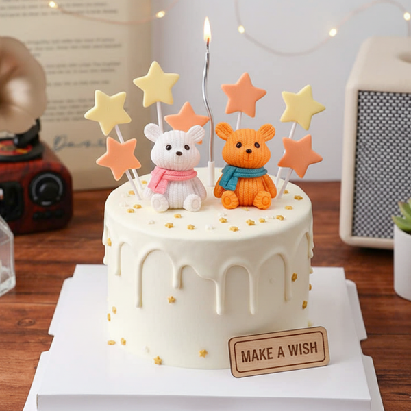 Set 8 gấu quàng khăn mix màu (nhựa đẹp kt 3.5cmx 5cm).