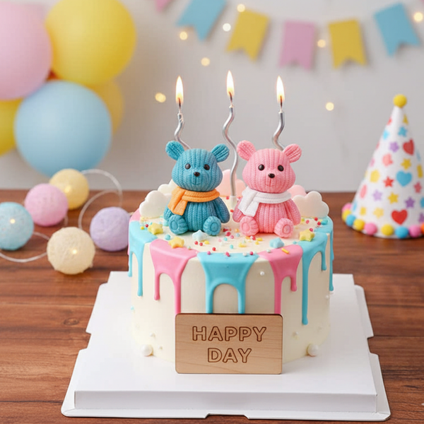 Set 8 gấu quàng khăn mix màu (nhựa đẹp kt 3.5cmx 5cm).