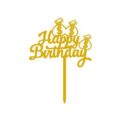 Set 10 mica HPBD gắn túi tiền.