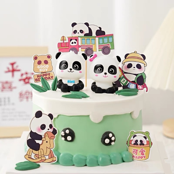 Tượng GẤU TRÚC nhựa-HỒNG.