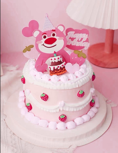 Combo 2 set giấy gấu Dâu HPBD mẫu to.