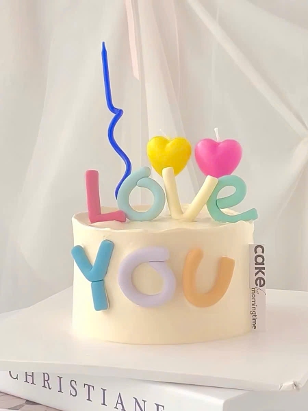 Chữ silicon - love you sắc màu cao 3.8cm.