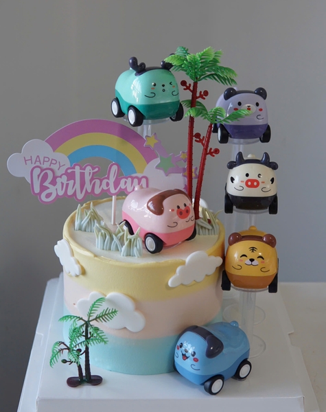 Set 6 ô tô động vật hoạt hình dễ thương (nhựa đẹp).