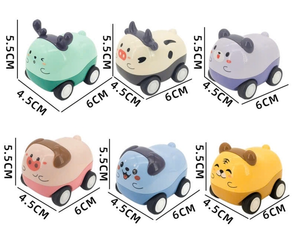 Set 6 ô tô động vật hoạt hình dễ thương (nhựa đẹp).