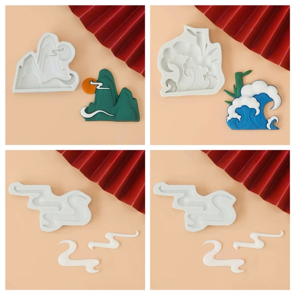 Set 3 khuôn silicon (mây+núi+sóng)9346.
