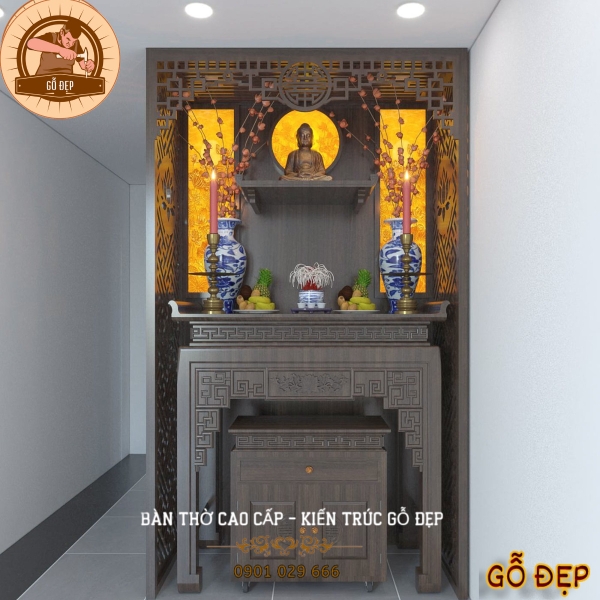 [1001+] Mẫu thiết kế phòng thờ gỗ gụ cao cấp, sang trọng