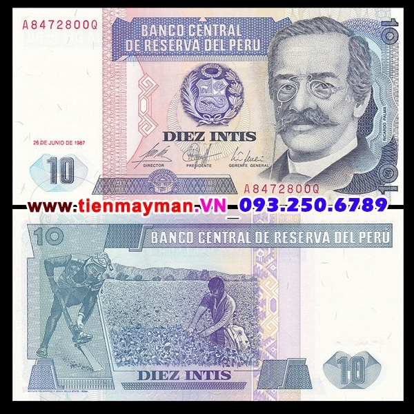 Tiền giấy Peru 10 Intis 1987 UNC