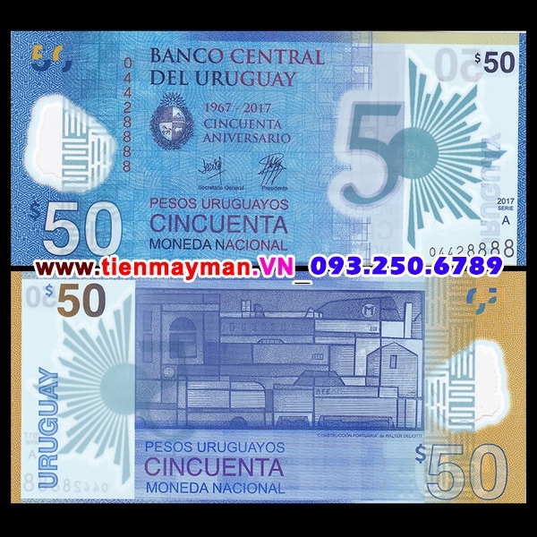 Tiền giấy Uruguay 50 Pesos 2018 UNC polymer