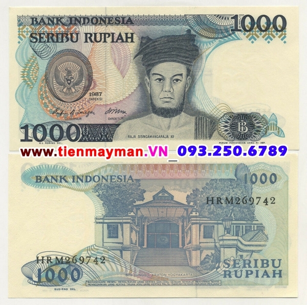 Tiền giấy Indonesia 1000 Rupiah 1987 UNC