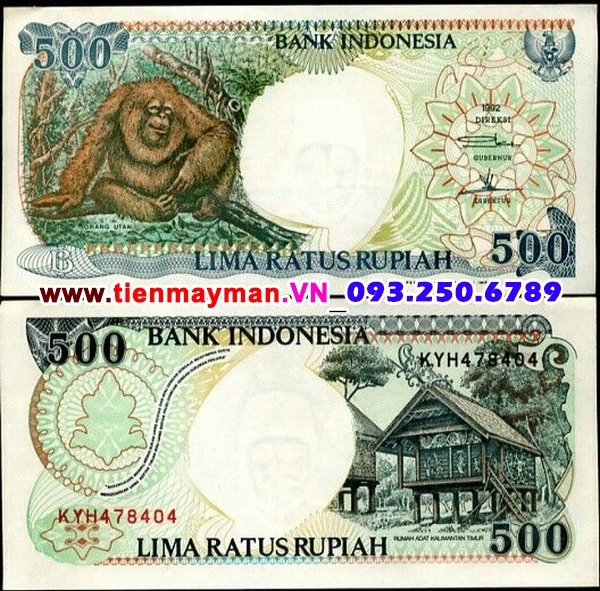 Tiền giấy Indonesia 500 Rupiah 1992 UNC