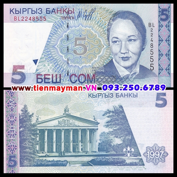 Tiền giấy Kyrgyzstan 5 Som 1997 UNC