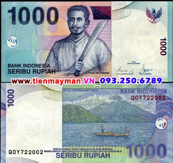 Tiền giấy Indonesia 1000 Rupiah 2000 UNC