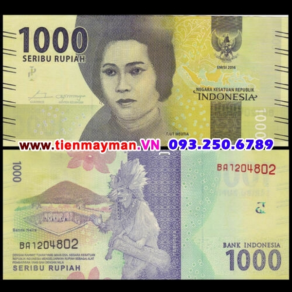 Tiền giấy Indonesia 1000 Rupiah 2016 UNC