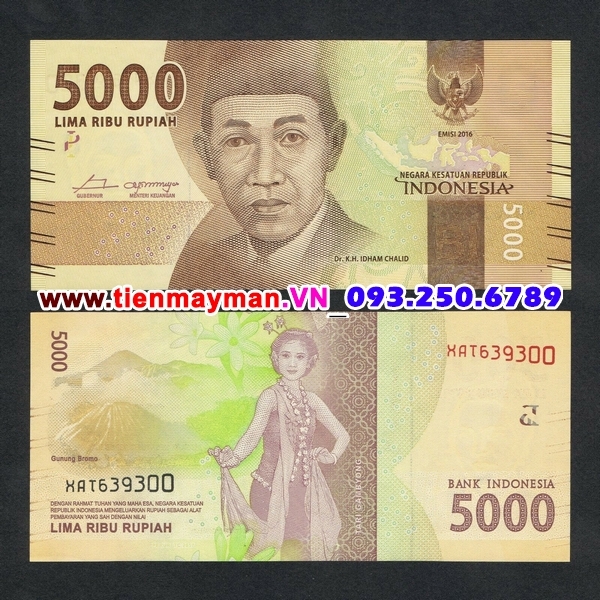 Tiền giấy Indonesia 5000 Rupiah 2016 UNC