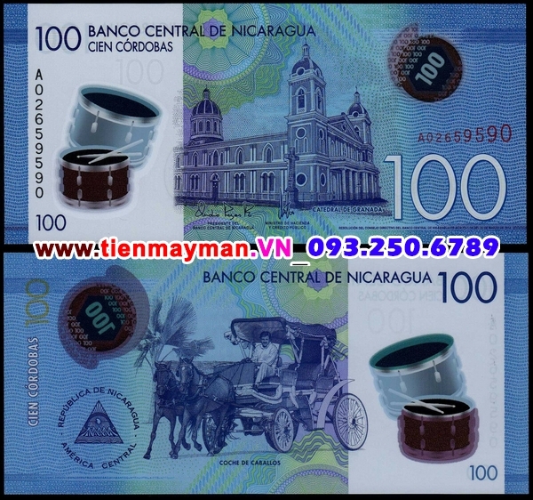 Tiền giấy Nicaragua 100 Cordobas 2015 UNC polymer