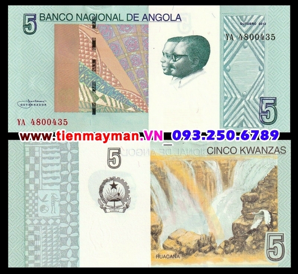 Tiền giấy Angola 5 Kwanzas 2017 UNC