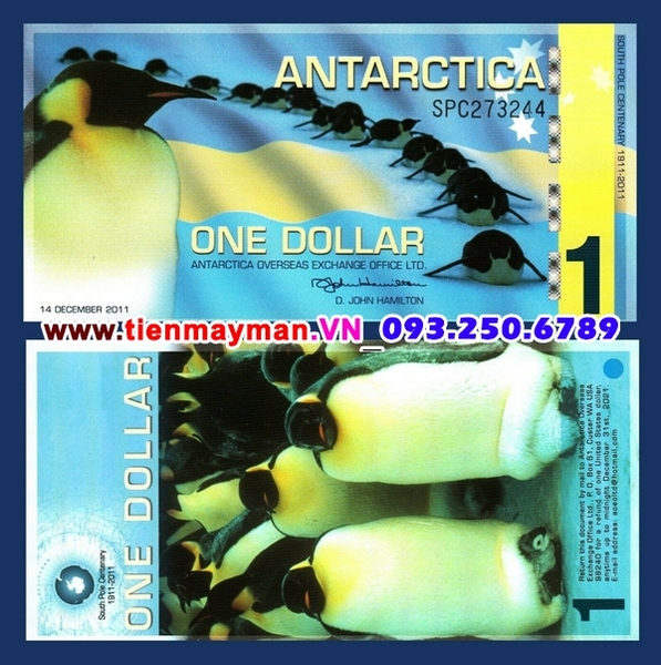 Tiền giấy Nam Cực  1 dollar 2011 UNC polymer