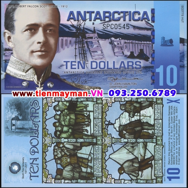 Tiền giấy Nam Cực 10 dollar 2011 UNC polymer
