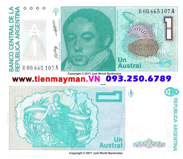 Tiền giấy Argentina 1 Australes 1990 UNC