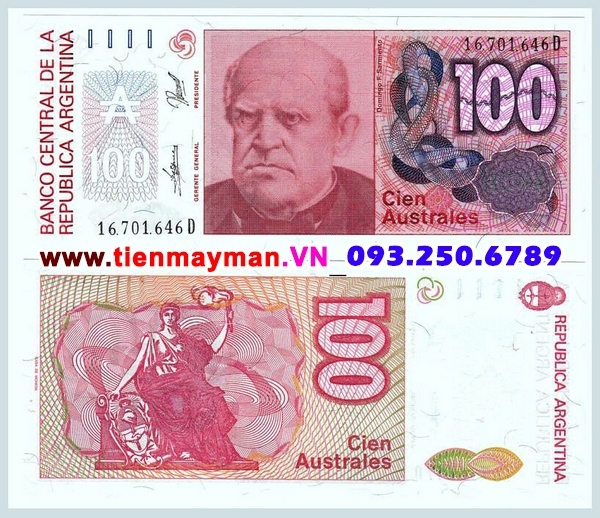 Tiền giấy Argentina 100 australes 1990 UNC