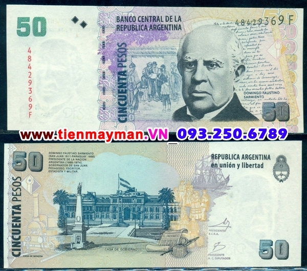 Tiền giấy Argentina 50 Pesos 2012 UNC