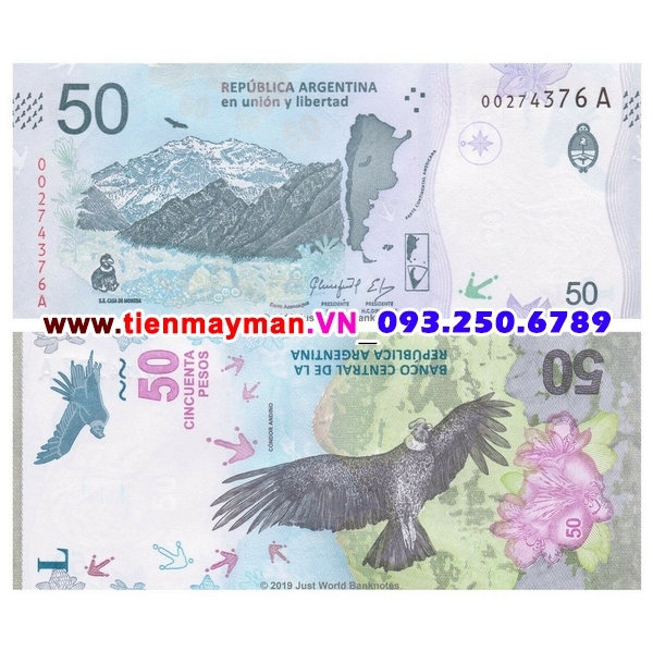 Tiền giấy Argentina 50 Pesos 2018 UNC