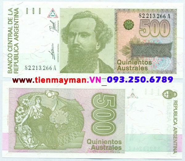 Tiền giấy Argentina 500 Australes 1990 UNC