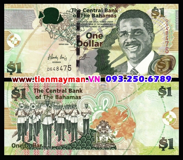Tiền giấy Bahamas 1 Dollar 2008 UNC