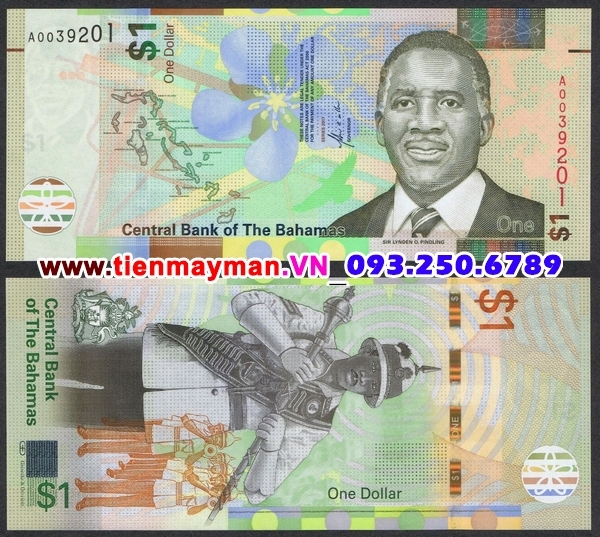 Tiền giấy Bahamas 1 Dollar 2017 UNC Polymer