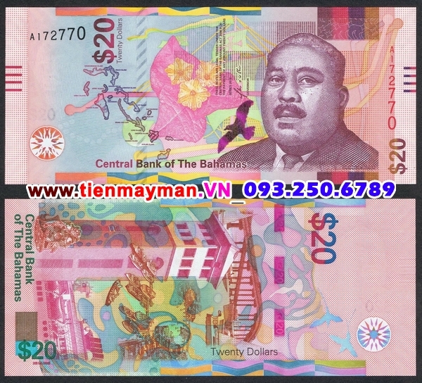 Tiền giấy Bahamas 20 Dollar 2018 UNC