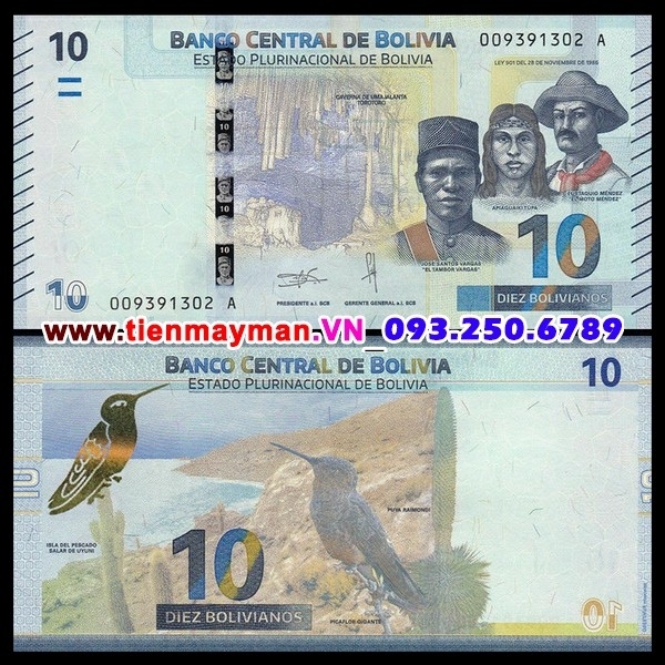 Tiền giấy Bolivia 10 Bolivianos 2018 UNC
