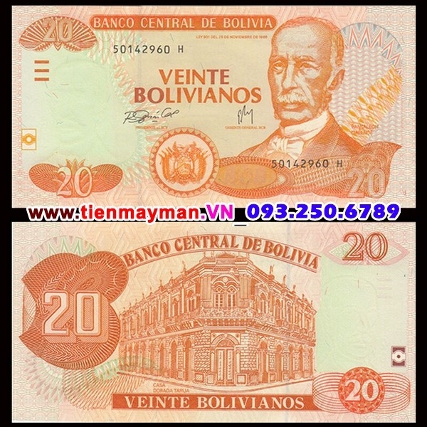 Tiền giấy Bolivia 20 Bolivianos 2007 UNC
