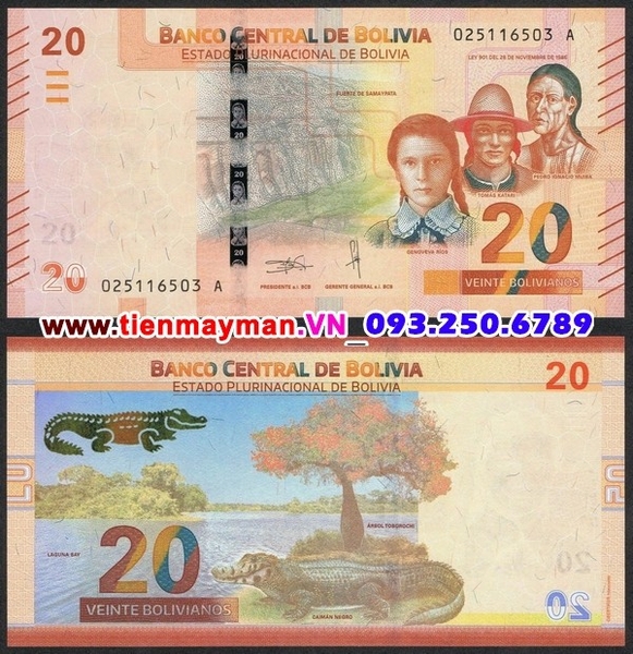 Tiền giấy Bolivia 20 Bolivianos 2018 UNC